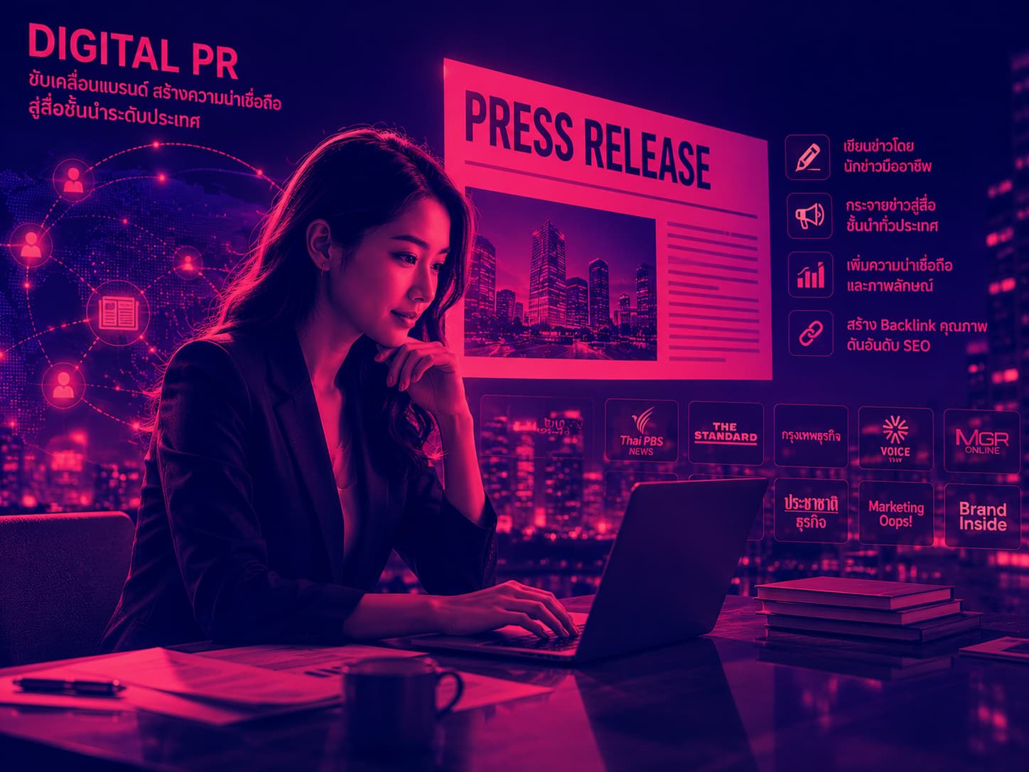 บริการ​ประชาสัมพันธ์​ออนไลน์ (Digital PR) ส่ง​ข่าว​แจก​สื่อ​ชั้น​นำ