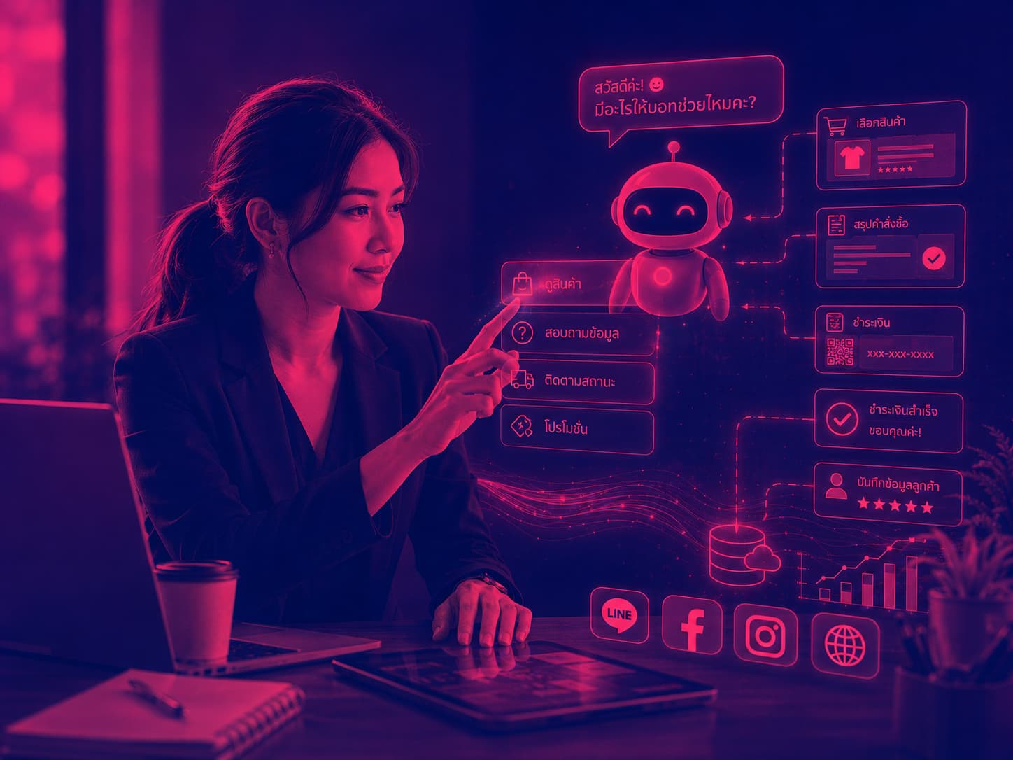 บริการ​รับ​เซ็​ตระ​บบ Chatbot AI อัจฉริยะ ตอบ​แช​ท​ไว ปิด​การ​ขาย 24 ชม.